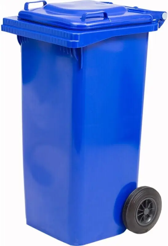 Bidone spazzatura ICS per la raccolta differenziata rifiuti, capacità 120 Lt, colore blu - immagine 2